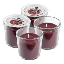 Bougies Parfumées Rouges STORTSKON - Lot de 4 en Verre